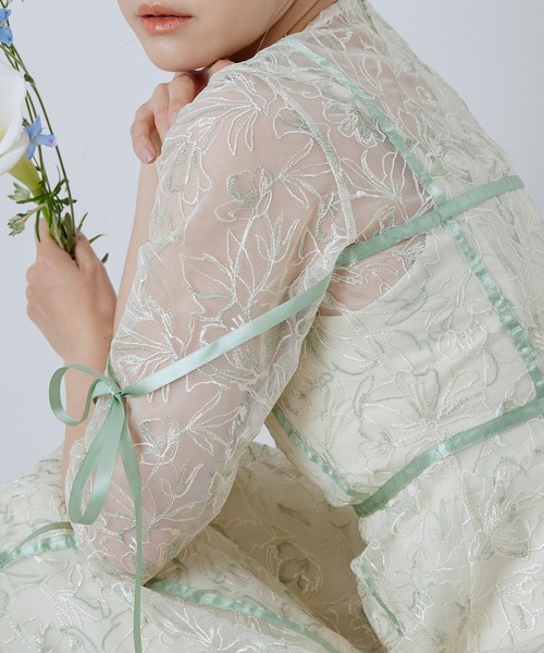 CELEN(セレン)の「【オケージョンドレス/結婚式/お呼ばれ】マルチway フラワーオーガンジーワンピース(ドレス・レディース・グリーン/パープル/ブラック・FREE)」の12枚目の写真