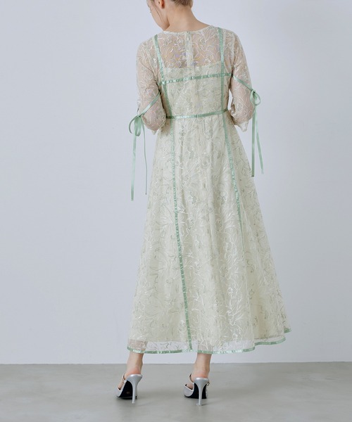 CELEN(セレン)の「【オケージョンドレス/結婚式/お呼ばれ】マルチway フラワーオーガンジーワンピース(ドレス・レディース・グリーン/パープル/ブラック・FREE)」の9枚目の写真