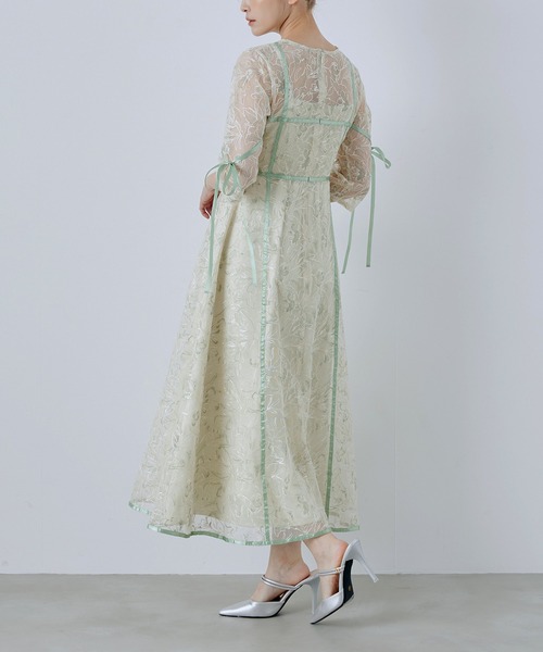 CELEN(セレン)の「【オケージョンドレス/結婚式/お呼ばれ】マルチway フラワーオーガンジーワンピース(ドレス・レディース・グリーン/パープル/ブラック・FREE)」の22枚目の写真
