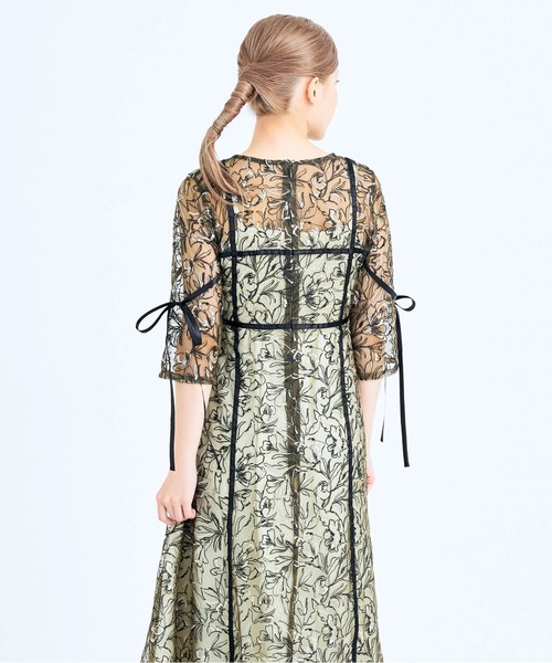 オケージョン　ワンピース オケージョン ドレス エレガントスクエアネックワンピース