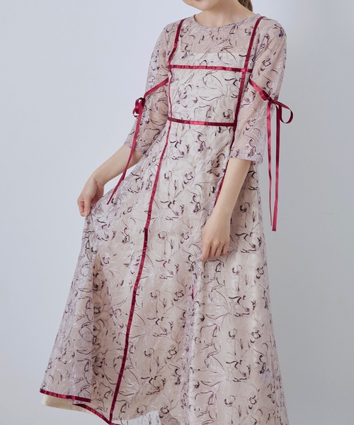 CELEN(セレン)の「【オケージョンドレス/結婚式/お呼ばれ】マルチway フラワーオーガンジーワンピース(ドレス・レディース・グリーン/パープル/ブラック・FREE)」の21枚目の写真