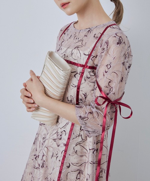 CELEN(セレン)の「【オケージョンドレス/結婚式/お呼ばれ】マルチway フラワーオーガンジーワンピース(ドレス・レディース・グリーン/パープル/ブラック・FREE)」の15枚目の写真
