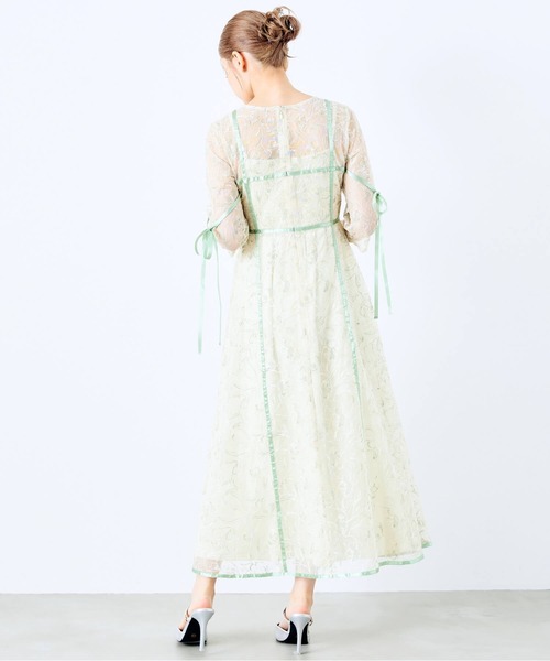 CELEN（セレン）の「《2025新作》【オケージョンドレス/結婚式/お呼ばれ】マルチway フラワーオーガンジーワンピース（ドレス・レディース・グリーン/パープル/ブラック・FREE）」の20枚目の写真