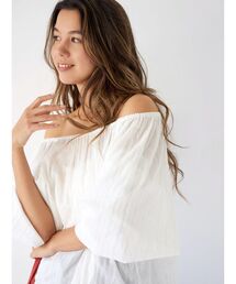 Ungrid | オフショルラメドビーハーフスリーブブラウス(シャツ/ブラウス)