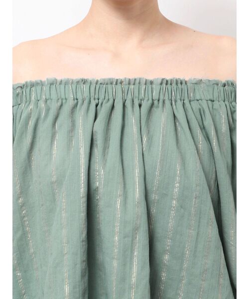 Ungrid（アングリッド）の「オフショルラメドビーハーフスリーブブラウス（シャツ/ブラウス・レディース・グリーン/オフホワイト/ブラック・FREE）」の8枚目の写真