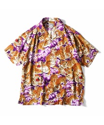 【日本製】HOUSTON ヒューストン RAYON ALOHA SHIRT レーヨン 百虎柄 アロハシャツ 開襟シャツ