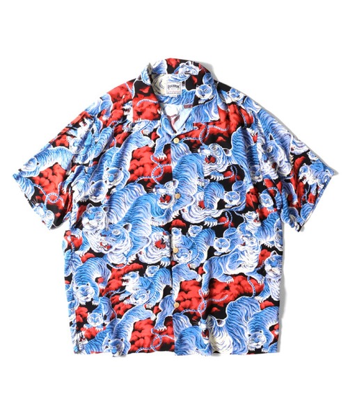 HOUSTON（ヒューストン）の「【日本製】HOUSTON ヒューストン RAYON ALOHA SHIRT レーヨン 百虎柄 アロハシャツ 開襟シャツ（シャツ/ブラウス・メンズ・グリーン/ネイビー/パープル/イエロー/オレンジ/グレー/ブラック/マルチ・M/L/XL）」の18枚目の写真