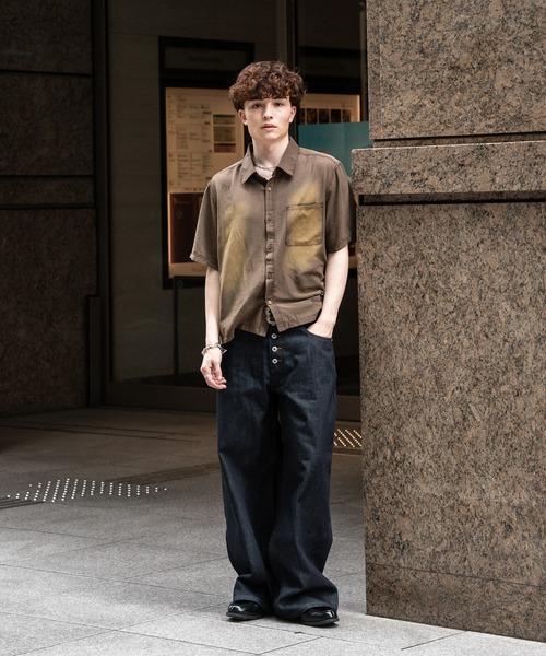 kutir(クティール)の「VINTAGELIKE RAYON CROPPED SHIRT/ヴィンテージライクレーヨンクロップドシャツ(シャツ/ブラウス・メンズ・ブラウン/グレー/ブラック・MEDIUM/LARGE)」の6枚目の写真