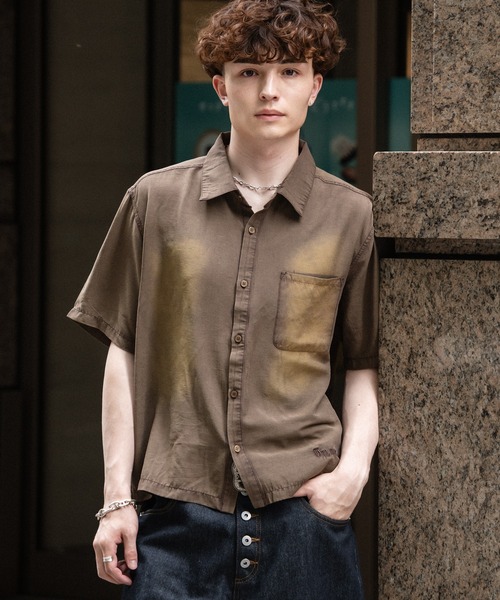 kutir(クティール)の「VINTAGELIKE RAYON CROPPED SHIRT/ヴィンテージライクレーヨンクロップドシャツ(シャツ/ブラウス・メンズ・ブラウン/グレー/ブラック・MEDIUM/LARGE)」の10枚目の写真