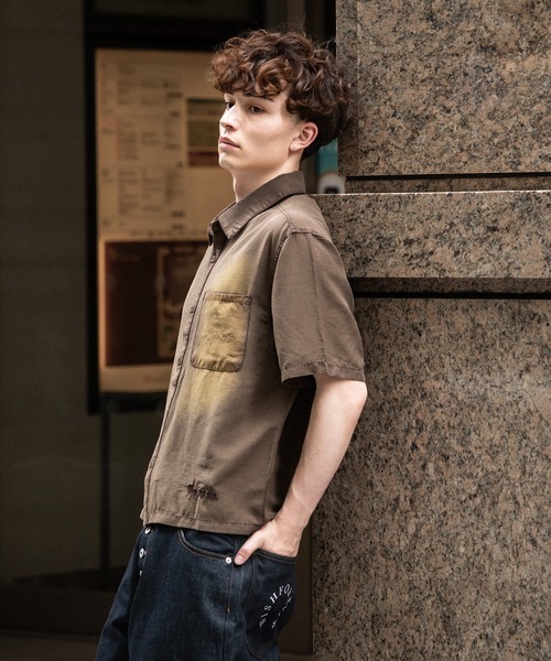 kutir(クティール)の「VINTAGELIKE RAYON CROPPED SHIRT/ヴィンテージライクレーヨンクロップドシャツ(シャツ/ブラウス・メンズ・ブラウン/グレー/ブラック・MEDIUM/LARGE)」の8枚目の写真