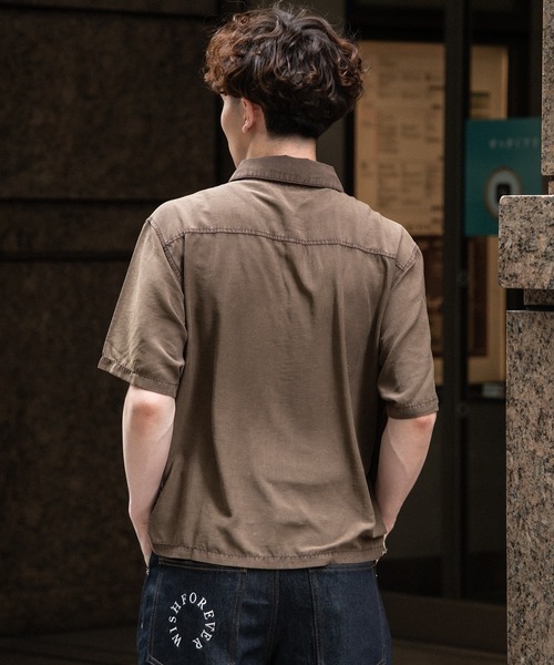 kutir(クティール)の「VINTAGELIKE RAYON CROPPED SHIRT/ヴィンテージライクレーヨンクロップドシャツ(シャツ/ブラウス・メンズ・ブラウン/グレー/ブラック・MEDIUM/LARGE)」の7枚目の写真