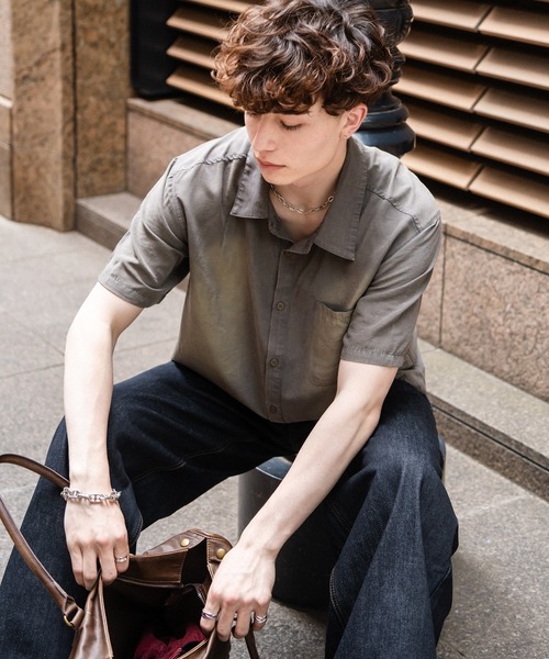 kutir(クティール)の「VINTAGELIKE RAYON CROPPED SHIRT/ヴィンテージライクレーヨンクロップドシャツ(シャツ/ブラウス・メンズ・ブラウン/グレー/ブラック・MEDIUM/LARGE)」の21枚目の写真