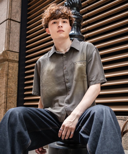 kutir(クティール)の「VINTAGELIKE RAYON CROPPED SHIRT/ヴィンテージライクレーヨンクロップドシャツ(シャツ/ブラウス・メンズ・ブラウン/グレー/ブラック・MEDIUM/LARGE)」の22枚目の写真