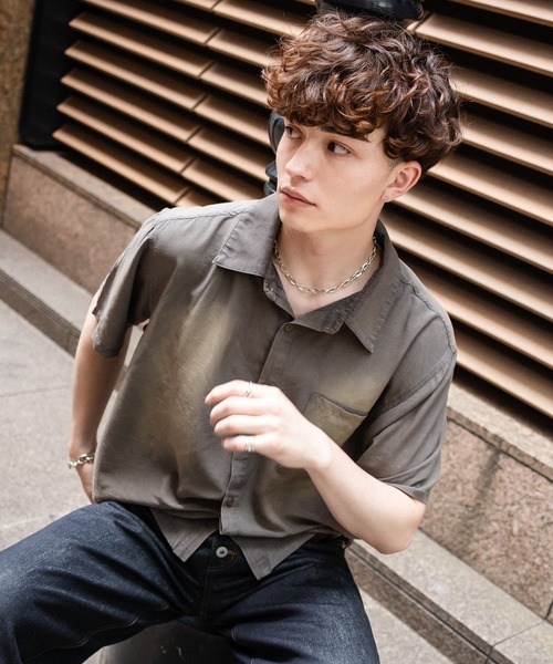 kutir(クティール)の「VINTAGELIKE RAYON CROPPED SHIRT/ヴィンテージライクレーヨンクロップドシャツ(シャツ/ブラウス・メンズ・ブラウン/グレー/ブラック・MEDIUM/LARGE)」の20枚目の写真