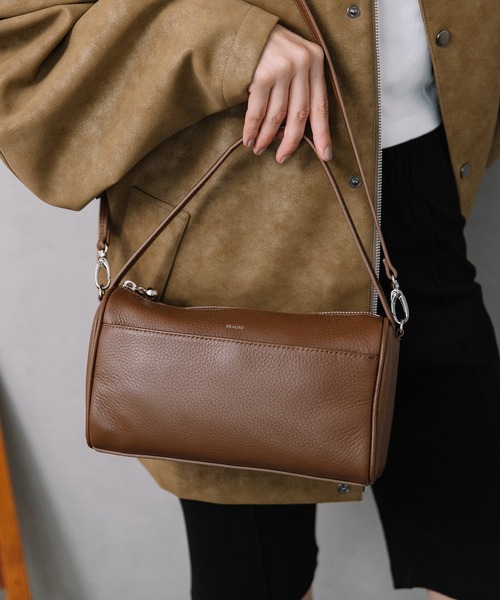 Beau're（ヴュレ）の「BEAURE Simple ボストン Bag（ボストンバッグ・レディース・ペールイエロー/ブラウン/ブラック・FREE）」の8枚目の写真