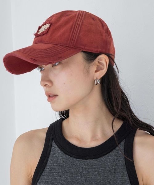 JEANASIS（ジーナシス）の「ロゴウォッシュドCAP/499165（キャップ・レディース・レッド系その他/ブラウン系その他/ブラック系その他・FREE）」の14枚目の写真