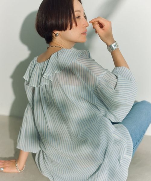 セール】《高山都さんコラボ》コットン柄アソートフリルブラウス