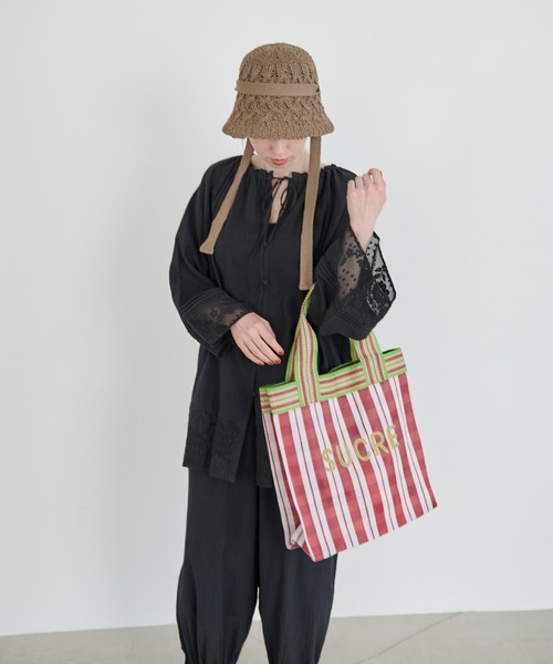 Crisp（クリスプ）の「リボン付きサマーハット（ハット・レディース・ブラウン/ベージュ・FREE）」の6枚目の写真