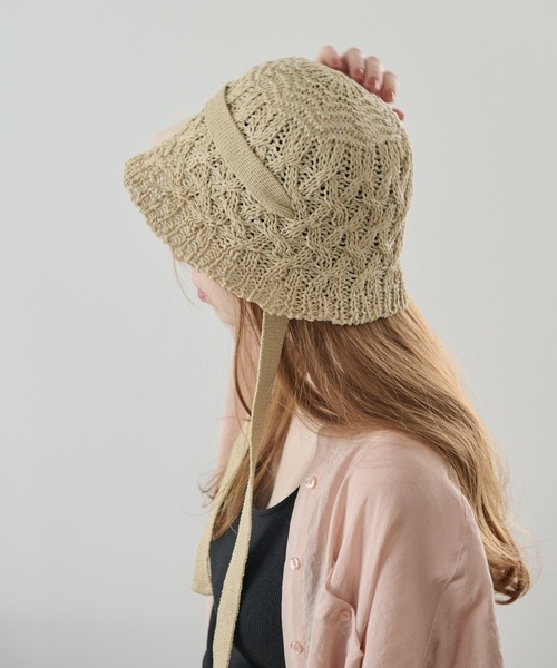 Crisp（クリスプ）の「リボン付きサマーハット（ハット・レディース・ブラウン/ベージュ・FREE）」の5枚目の写真
