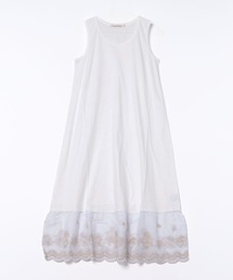 SUPER HAKKA | 30／－天竺＋エンブロイダリーレースノースリーブワンピース(ワンピース)