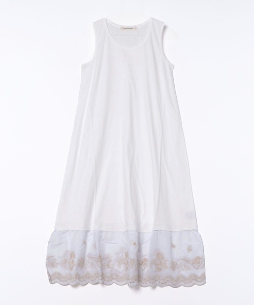 スーパーハッカ（SUPER HAKKA）/30/−天竺+エンブロイダリーレースノースリーブワンピース 30／－天竺＋エンブロイダリーレースノースリーブワンピース