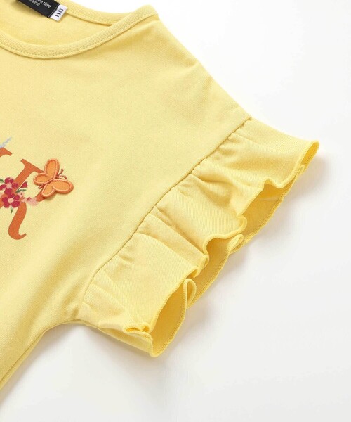 BeBe(ベベ)の「ちょうちょモチーフFLEURロゴ天竺フリル袖Tシャツ(90~160cm)(Tシャツ/カットソー・キッズ・ブルー/イエロー・120cm/130cm/140cm/150cm/110cm)」の15枚目の写真