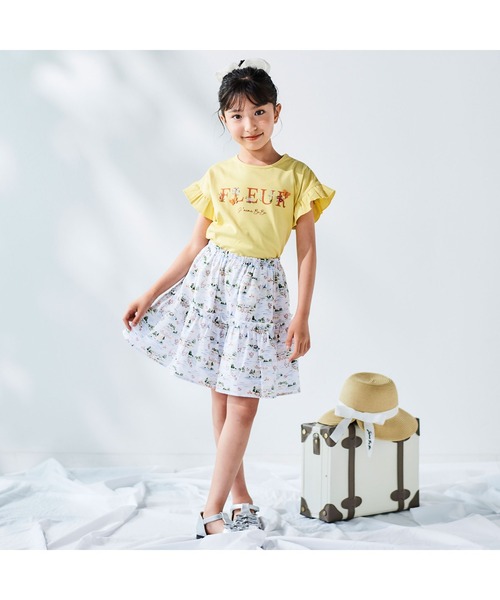 BeBe(ベベ)の「ちょうちょモチーフFLEURロゴ天竺フリル袖Tシャツ(90~160cm)(Tシャツ/カットソー・キッズ・ブルー/イエロー・120cm/130cm/140cm/150cm/110cm)」の18枚目の写真