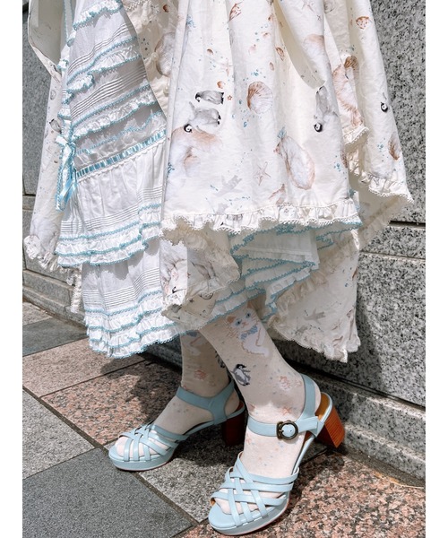 PINK HOUSE（ピンクハウス）の「さざ波とねこ柄ソックス（ソックス/靴下・レディース・ピンク/ライトブルー/アイボリー/ネイビー/グレー・フリー）」の10枚目の写真