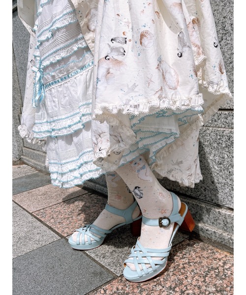 PINK HOUSE（ピンクハウス）の「さざ波とねこ柄ソックス（ソックス/靴下・レディース・ピンク/ライトブルー/アイボリー/ネイビー/グレー・フリー）」の9枚目の写真