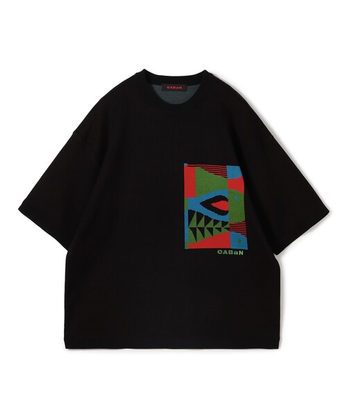 caban(キャバン)の「CABaN フィッシュジャカード ハーフスリーブプルオーバー(ニット/セーター・メンズ・ブラック系その他/ホワイト系その他・M/S)」の2枚目の写真