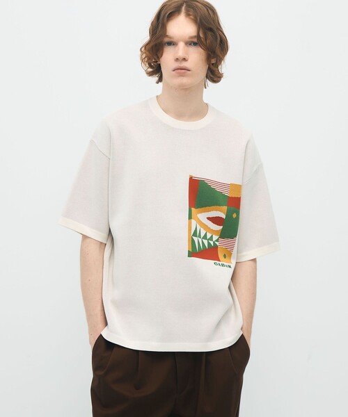 CABaN フィッシュジャカード ハーフスリーブプルオーバー