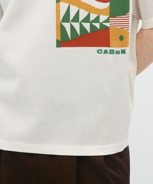 caban(キャバン)の「CABaN フィッシュジャカード ハーフスリーブプルオーバー(ニット/セーター・メンズ・ブラック系その他/ホワイト系その他・M/S)」の9枚目の写真