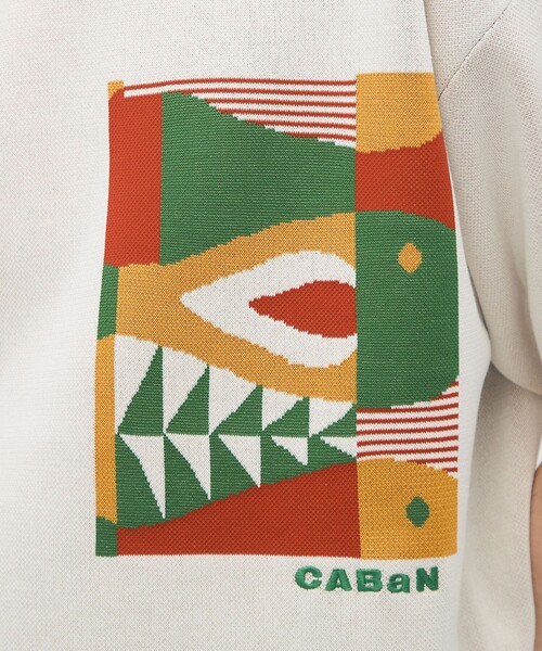 CABaN フィッシュジャカード ハーフスリーブプルオーバー