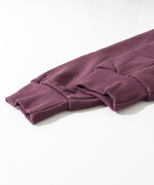 KRIFF MAYER Lady's Collection（クリフメイヤーレディースコレクション）の「【本体綿100％】異素材切替ざっくり裏毛ジャケット（パーカー・レディース・ベージュ/パープル/カラフル/ブラック/ナチュラル/グレー・MEDIUM/LARGE）」の9枚目の写真