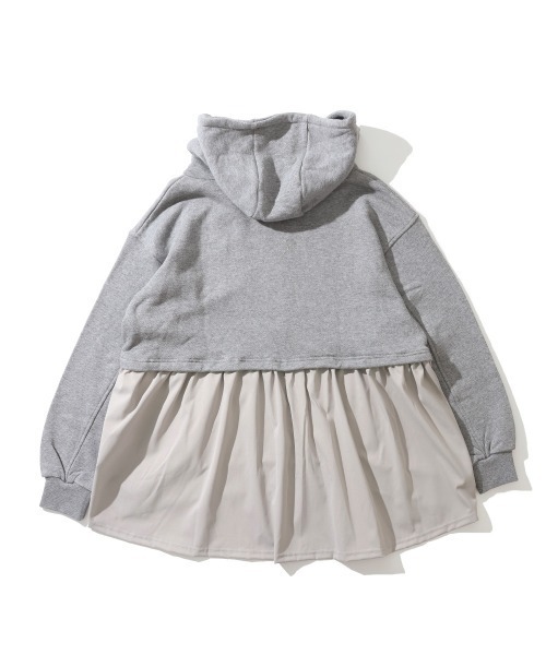 KRIFF MAYER Lady's Collection（クリフメイヤーレディースコレクション）の「【本体綿100％】異素材切替ざっくり裏毛ジャケット（パーカー・レディース・ベージュ/パープル/カラフル/ブラック/ナチュラル/グレー・MEDIUM/LARGE）」の20枚目の写真