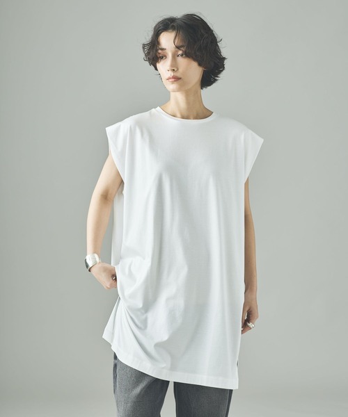Curensology(カレンソロジー)の「Curensology(カレンソロジー)/NEWタックスリーブTシャツ(Tシャツ/カットソー・レディース・ブラック/ホワイト・FREE)」の1枚目の写真