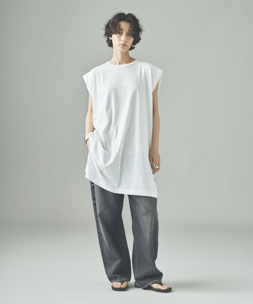 Curensology(カレンソロジー)の「Curensology(カレンソロジー)/NEWタックスリーブTシャツ(Tシャツ/カットソー・レディース・ブラック/ホワイト・FREE)」の9枚目の写真