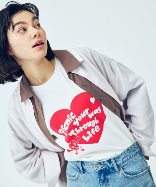Chocomoo(チョコムー)の「【Chocomoo×ROPE' PICNIC】【接触冷感】アソートTシャツ(Tシャツ/カットソー・レディース・ホワイト系その他/ホワイト系その他2/ホワイト・38)」の3枚目の写真