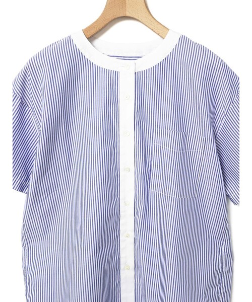 MidiUmi(ミディウミ)の「MidiUmi クレリックストライプシャツ(シャツ/ブラウス・レディース・ライトブルー/ベージュ/ブラック・FREE)」の16枚目の写真