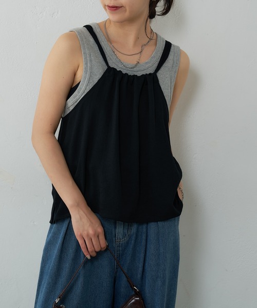COLONY 2139(コロニートゥーワンスリーナイン)の「リネンライクキャミブラウス(キャミソール・レディース・ベージュ/ブラウン/ブラック・FREE)」の4枚目の写真