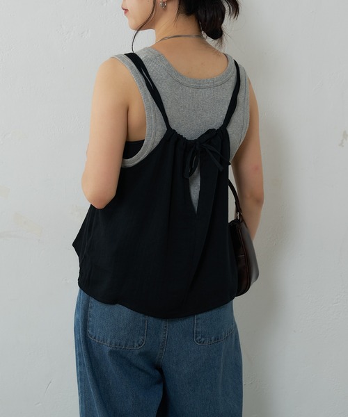 COLONY 2139(コロニートゥーワンスリーナイン)の「リネンライクキャミブラウス(キャミソール・レディース・ベージュ/ブラウン/ブラック・FREE)」の5枚目の写真