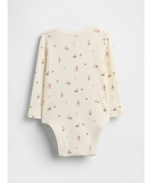 GAP（ギャップ）の「はじめてのお気に入り 細リブ クロスオーバー ボディスーツ (ベビー)（ロンパース・キッズ・ピンク/アイボリー・50cm/60cm/70cm/80ｃｍ）」の3枚目の写真