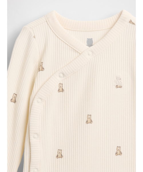 GAP（ギャップ）の「はじめてのお気に入り 細リブ クロスオーバー ボディスーツ (ベビー)（ロンパース・キッズ・ピンク/アイボリー・50cm/60cm/70cm/80ｃｍ）」の5枚目の写真