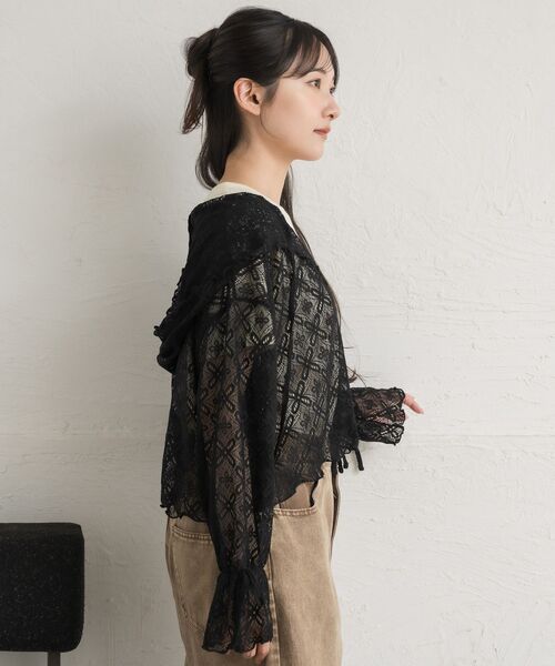 RETRO GIRL（レトロガール）の「レースフーディ（パーカー・レディース・ナチュラル/ブラック・FREE）」の20枚目の写真