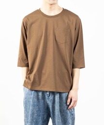 【Sa】綿タッチプレーティング天竺 リラックスシルエット7分丈Tシャツ