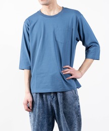 【Sa】綿タッチプレーティング天竺 リラックスシルエット7分丈Tシャツ