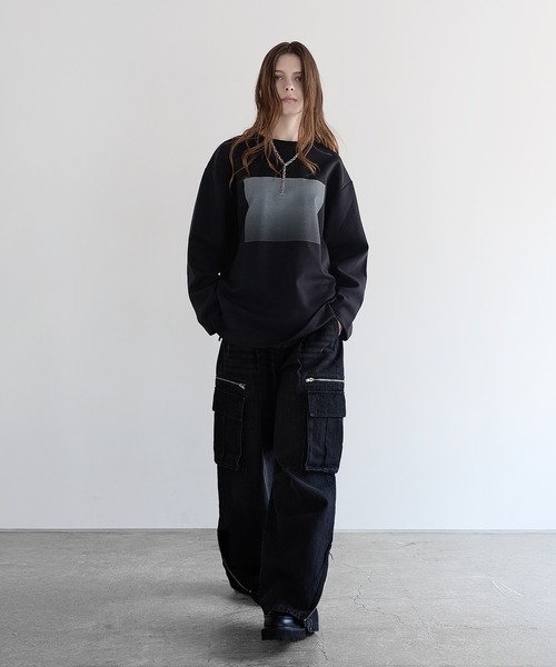 SOCCE(ソーシー)の「コットンポンチサイドスリットプリントロンT(Tシャツ/カットソー・メンズ・ホワイト系2/ブラック系1/ホワイト系1/ブラック系2・M/S/XL/L)」の6枚目の写真