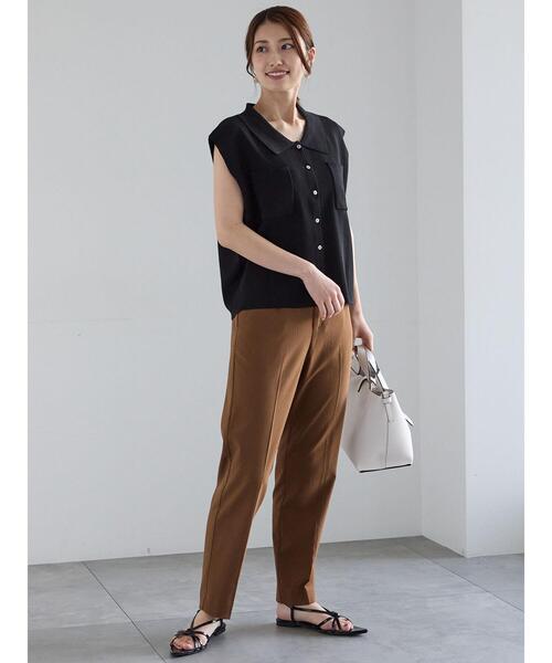 Te chichi（テチチ）の「総針Wポケットスリーブレスポロニット（ニット/セーター・レディース・ブラック/グレー/オフホワイト・F）」の4枚目の写真