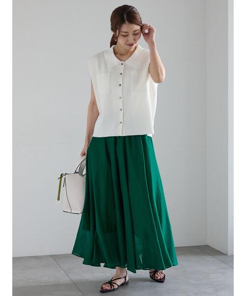 Te chichi（テチチ）の「総針Wポケットスリーブレスポロニット（ニット/セーター・レディース・ブラック/グレー/オフホワイト・F）」の11枚目の写真