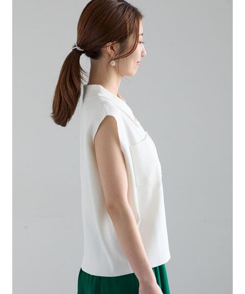 Te chichi（テチチ）の「総針Wポケットスリーブレスポロニット（ニット/セーター・レディース・ブラック/グレー/オフホワイト・F）」の14枚目の写真